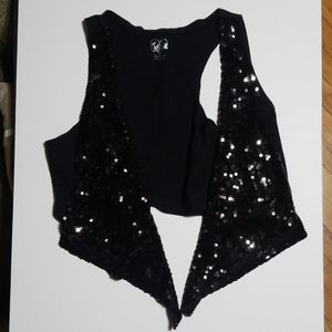 Justice Black Sequenced Vest